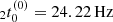 $ _{2}t_{0}^{(0)} = 24.22\, \mathrm{Hz} $