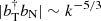 $ |b_{\rm T}^\dagger b_{\rm N}| \sim k^{-5/3} $