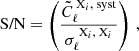 $$ \begin{aligned} \text{ S/N} = \left(\frac{\tilde{C}^{\text{ X}_i,\text{ syst}}_{\ell }}{\sigma _{\ell }^{\text{ X}_i,\text{ X}_i}}\right)\, , \end{aligned} $$