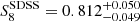 $ S^{\mathrm{SDSS}}_8 = 0.812_{-0.049}^{+0.050} $
