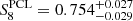 $ S_8^{\mathrm{PCL}} = 0.754_{-0.029}^{+0.027} $