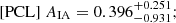 $$ \begin{aligned} \mathrm{[PCL] }~A_{\mathrm{IA}}&= 0.396_{-0.931}^{+0.251} ; \end{aligned} $$