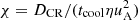 $ \chi = D_{\rm CR}/(t_{\rm cool} \eta u_{\rm A}^2) $