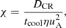 $$ \begin{aligned} \chi =\frac{D_{\rm CR} }{ t_{\rm cool} \eta u_{\rm A}^2}, \end{aligned} $$