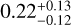 $0.22_{ - 0.12}^{ + 0.13}$