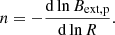 $$ \begin{aligned} n = - \frac{\mathrm{d} \ln {B_{\mathrm{ext,p} }}}{\mathrm{d} \ln {R}}. \end{aligned} $$