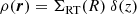 $$ \begin{aligned} \rho (\boldsymbol{r})&= \Sigma _{\rm {RT}} (R)~\delta (z) \end{aligned} $$