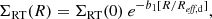 $$ \begin{aligned} \Sigma _{\rm {RT}} (R)&= \Sigma _{\rm {RT}} (0)~e^{- b_1 [ R/R_{\textit{eff}, \mathrm {d}} ]}, \end{aligned} $$