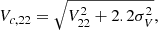 $$ \begin{aligned} V_{c, 22} = \sqrt{V_{22}^2 + 2.2 \sigma _V^2}, \end{aligned} $$