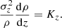 $$ \begin{aligned} \frac{\sigma ^{2}_{z}}{\rho }\frac{\mathrm{d}\rho }{\mathrm{d}z}=K_{z} .\end{aligned} $$