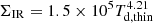 $ \Sigma_{\mathrm{IR}}=1.5\times10^5 T_{\mathrm{d,thin}}^{4.21} $