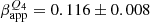 $ \beta^{Q_4}_{\rm app} = 0.116\pm0.008 $