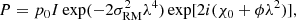 $$ \begin{aligned} P = p_0 I\exp (-2\sigma ^2_{\mathrm{RM} }\lambda ^4)\exp [2i(\chi _0+\phi \lambda ^2)], \end{aligned} $$