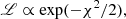 $$ \begin{aligned} \fancyscript {L} \propto \exp (-\chi ^2/2), \end{aligned} $$
