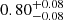 $ {0.80}^{+{0.08}}_{-{0.08}} $