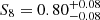 $ S_8={0.80}^{+{0.08}}_{-{0.08}} $