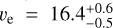 ${\upsilon _{\rm{e}}} = 16.4_{ - 0.5}^{ + 0.6}$