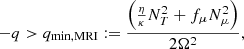 $$ \begin{aligned} -q > q_{\rm min,MRI}:=\frac{\Big (\frac{\eta }{\kappa }N^2_T+f_{\mu }N^2_{\mu }\Big )}{2 \Omega ^2}, \end{aligned} $$