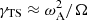 $ \gamma_{{\rm TS}} \approx \omega_{\rm A}^2/\Omega $