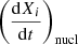 $ \left(\frac{\mathrm{d} X_i}{\mathrm{d}t} \right)_{\mathrm{nucl}} $