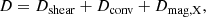 $$ \begin{aligned} D=D_\mathrm{shear} +D_\mathrm{conv} +D_\mathrm{mag,X} , \end{aligned} $$