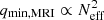 $ q_{\rm min,MRI}\propto N_{\rm eff}^2 $