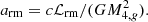 $$ \begin{aligned} a_{\rm rm} = c \mathcal{L} _{\rm rm} / (G M_{4\mathrm ,g}^2). \end{aligned} $$
