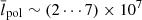 $ \overline{l}_{\mathrm{pol}}\sim (2 \cdots 7)\times 10^7\, $