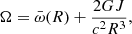 $$ \begin{aligned} \Omega =\bar{\omega }(R)+\frac{2GJ}{c^2R^3} , \end{aligned} $$