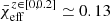 $ \bar{\chi}_{\mathrm{eff}}^{z\in[0,0.2]}\simeq 0.13 $