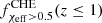 $ f^{\rm CHE}_{\chi_{\rm eff}> 0.5} (z\leq 1) $