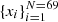$ \{x_i\}_{i=1}^{N=69} $