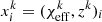 $ x^k_i=(\chi^k_{\rm eff},z^k)_i $