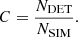$$ \begin{aligned} C = \frac{N_{\rm DET}}{N_{\rm SIM}}. \end{aligned} $$