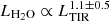 $ L_{\mathrm{H_2O}} \propto L_{\mathrm{TIR}}^{1.1\pm 0.5} $
