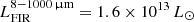 $ L_{\mathrm{FIR}}^{8{-}1000\, {\upmu}\mathrm{m}}=1.6\times 10^{13}\, L_{\odot} $