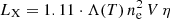 $ L_{\rm X}=1.11\cdot \Lambda(T)\,n^2_{\rm e}\,V\,\eta $