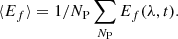 $$ \begin{aligned} \langle E_f \rangle =1/N_{\rm P} \sum _{N_{\rm P}} E_f (\lambda ,t). \end{aligned} $$