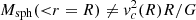 $ M_{\mathrm{sph}}({ < }r=R)\neq {\it v}^2_{c}(R) R / G $