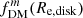 $ f_{\mathrm{DM}}^{m}(R_{\mathrm{e,disk}}) $