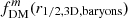 $ f_{\mathrm{DM}}^{m}(r_{1/2,\mathrm{3D,baryons}}) $