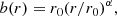 $$ \begin{aligned} b(r)=r_0(r/r_0)^\alpha , \end{aligned} $$