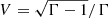 $ V=\sqrt{\Gamma-1}/\Gamma $