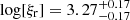 $ \log[\xi_{\mathrm{r}}]=3.27^{+0.17}_{-0.17} $