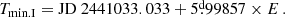 $$ \begin{aligned} T_{\rm min.I}=\mathrm{JD}\ 2441033.033+5\overset{\text{d}}{.}99857\times E\,. \end{aligned} $$