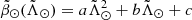 $ {\tilde{\beta}_\odot}({\tilde{\Lambda}_\odot}) = a{\tilde{\Lambda}_\odot}^2 + b{\tilde{\Lambda}_\odot} + c $