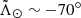 $ {\tilde{\Lambda}_\odot} \sim -70^\circ $