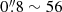 $ 0{{\overset{\prime\prime}{.}}}8\sim 56 $