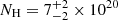 $ N_{\mathrm{H}}=7^{+2}_{-2}\times 10^{20} $