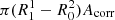 $ \pi (R^1_1 - R^2_0) A_{\rm corr} $
